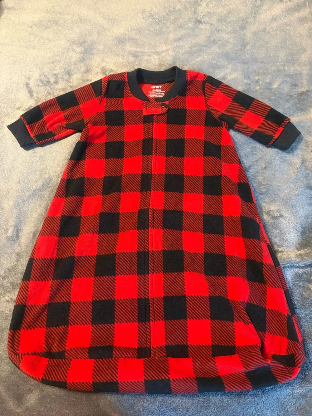 Carter's Red and Black Buffalo Plaid Sleep Sack 0-3 Months